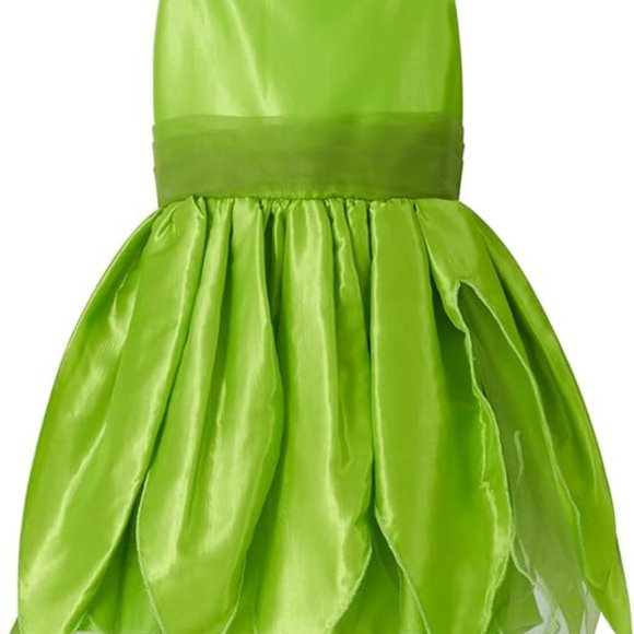 Green Tinkerbell Dress - Little Girls Green Mini Dress - Birthday Gift - Picture 3 of 7